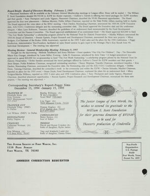 Corresponding Secretary's Report, March 1995