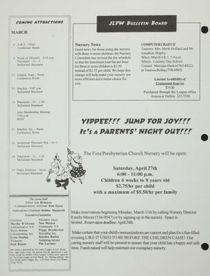 JLFW Bulletin Board, March 1996