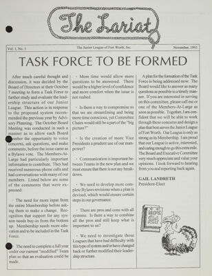 Task Force to Be Formed