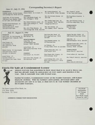 Corresponding Secretary's Report, October 1994