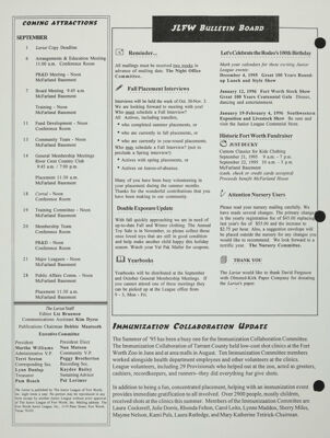 JLFW Bulletin Board, September 1995