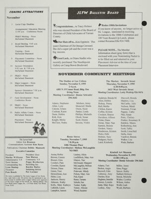 JLFW Bulletin Board, November 1995