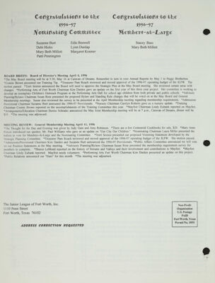 Board Briefs, May 1996
