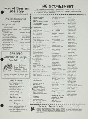 1998-1999 Member-at-Large Candidates