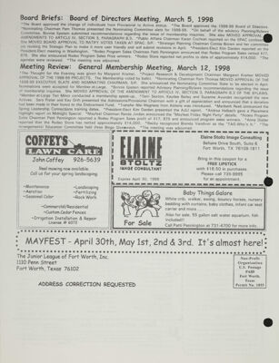 Board Briefs, April 1998