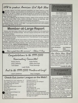 Member-at-Large Report, May 1999