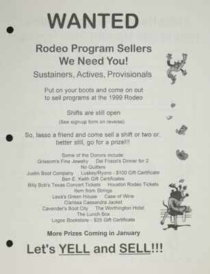 Wanted: Rodeo Program Sellers
