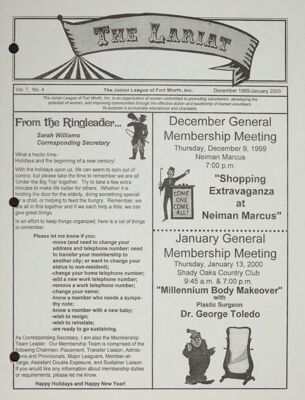 December General Membership Meeting, December 1999-January 2000
