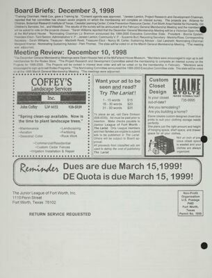 Reminder, February 1999