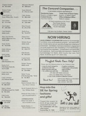 Mayfest Needs Your Help, April 1999