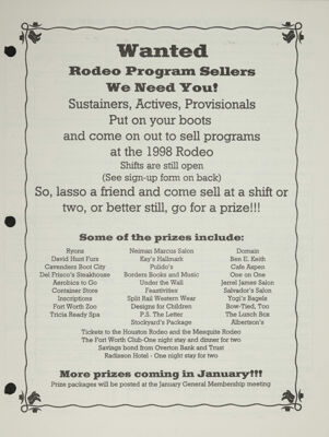 Wanted: Rodeo Program Sellers