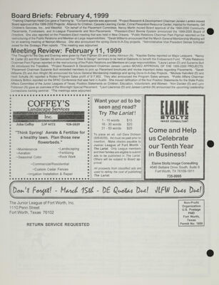 Board Briefs, March 1999