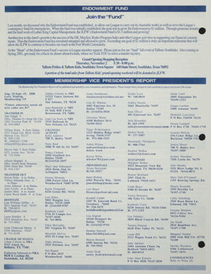 Membership Vice President's Report, October 2000