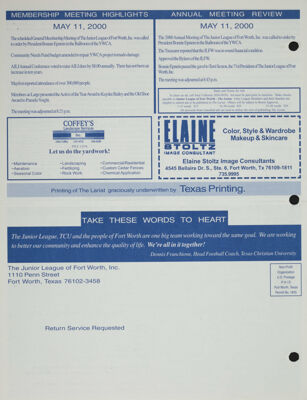 Membership Meeting Highlights, September 2000
