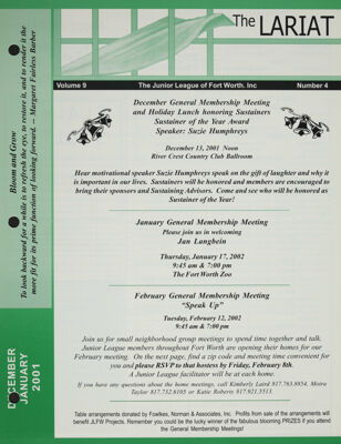 January General Membership Meeting, December 2001-January 2002