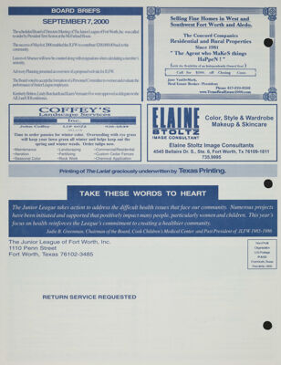 Board Briefs, October 2000