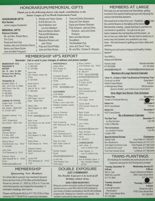 Membership Vice President's Report, December 2001-January 2002
