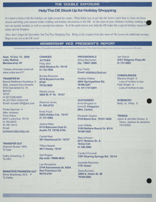 Membership Vice President's Report, November 2000