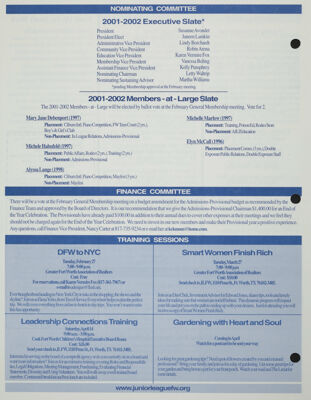 Finance Committee, February 2001