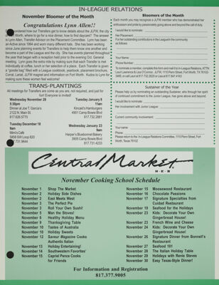 Central Market November Cooking School Schedule, November 2001