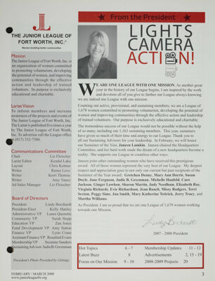 From the President: Lights, Camera, Action!, February-March 2008
