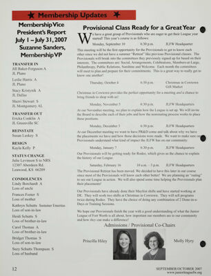 Membership Vice President's Report, July 1-July 31, 2007
