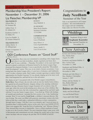 Membership Vice President's Report, November 1-December 31, 2006