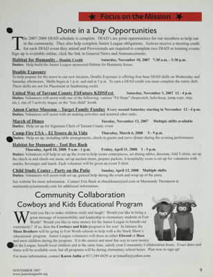 Community Collaboration: Cowboys and Kids Educational Program