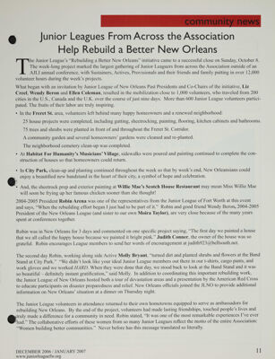 Junior Leagues From Across the Association Help Rebuild a Better New Orleans