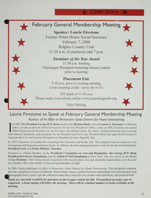 Laurie Firestone to Speak at February General Membership Meeting
