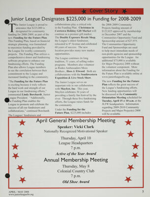 April General Membership Meeting and Annual Membership Meeting, April-May 2008