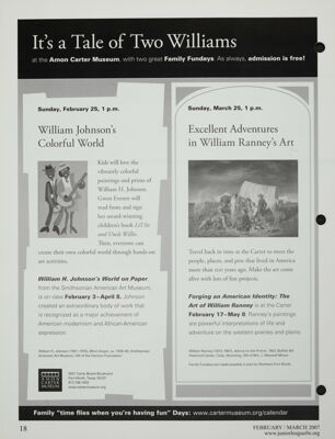 Amon Carter Museum Advertisement, February-March 2007