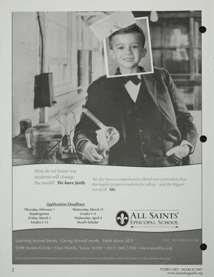 All Saints' Episcopal School Advertisement, February-March 2007