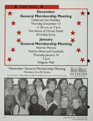December and January General Membership Meetings, December 2007-January 2008