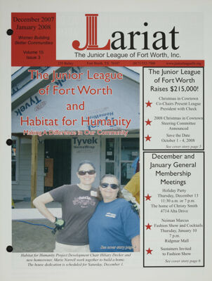 The Lariat, Vol. 15, No. 3, December 2007-January 2008 Front Cover