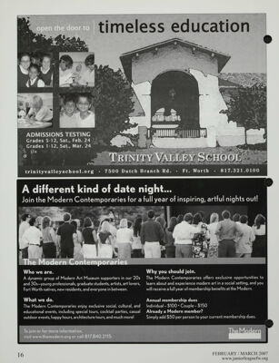 Modern Art Museum of Fort Worth Advertisement 1, February-March 2007