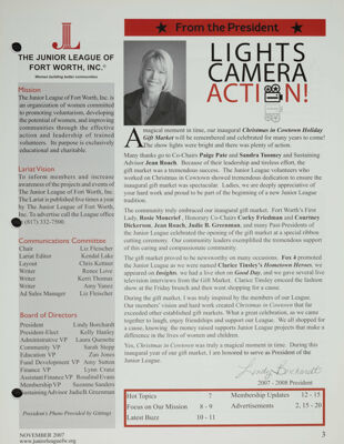 From the President: Lights, Camera, Action!, November 2007