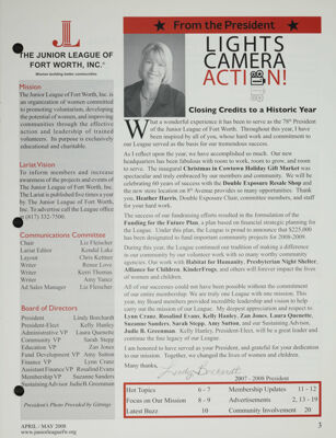 From the President: Lights, Camera, Action!, April-May 2008