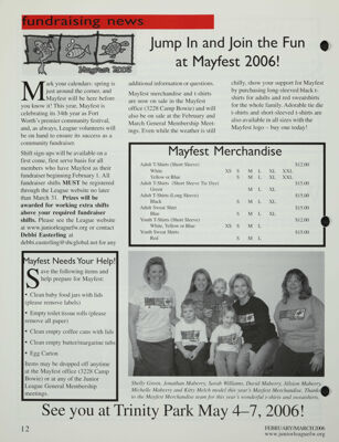 Fundraising News: Jump in and Join the Fun at Mayfest 2006!
