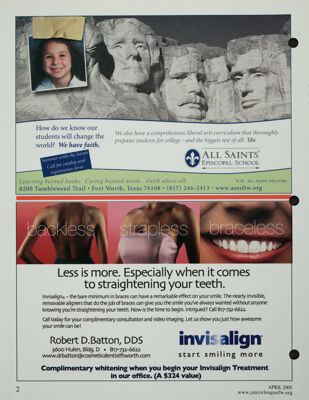 All Saints' Episcopal School Advertisement, April 2005