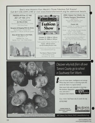 Historic Fort Worth Fall Events Advertisement, September 2006