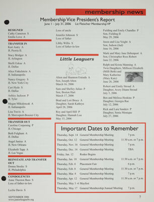 Membership Vice President's Report, June 1-July 31, 2006