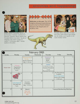 Activities and Happenings, February 2005