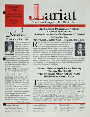 April General Membership Meetings, April-May 2006