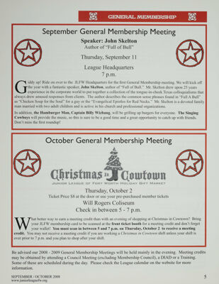 October General Membership Meeting, September-October 2008