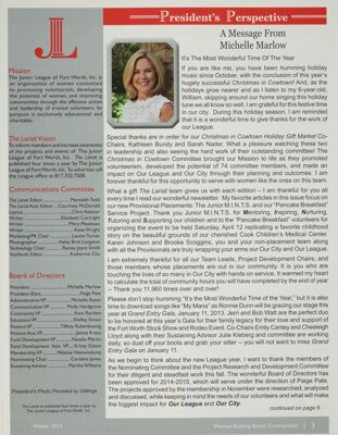 President's Perspective: A Message From Michelle Marlow, Winter 2013