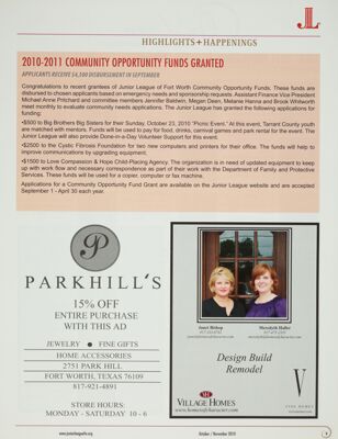 2010-2011 Community Opportunity Funds Granted