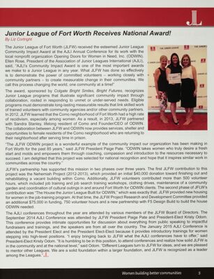Junior League of Fort Worth Receives National Award!