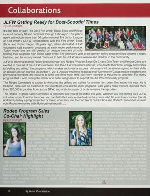 Rodeo Program Sales Co-Chair Highlight, Winter 2015