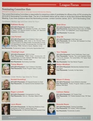 Nominating Committee Slate, Spring 2014